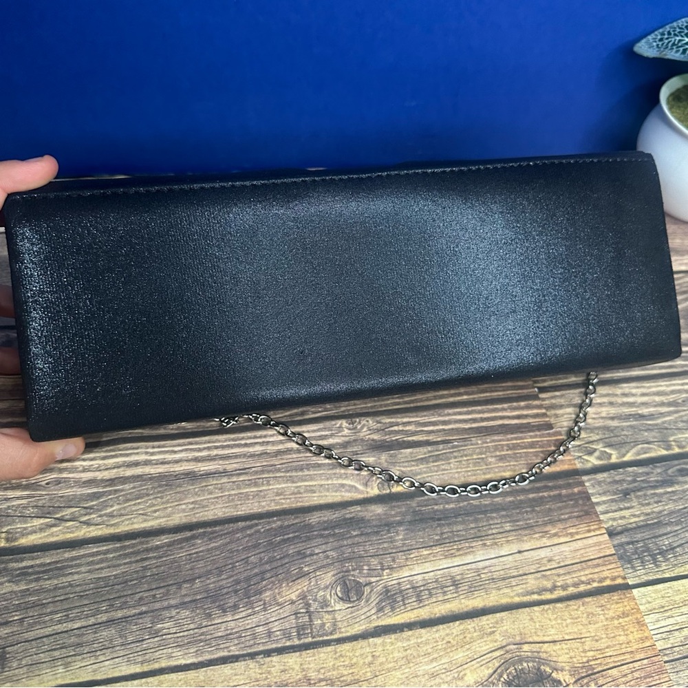 EUC Elegant Black Clutch with Chain Strap for Bridesmaid or Special Occasion - Picture 5 of 14